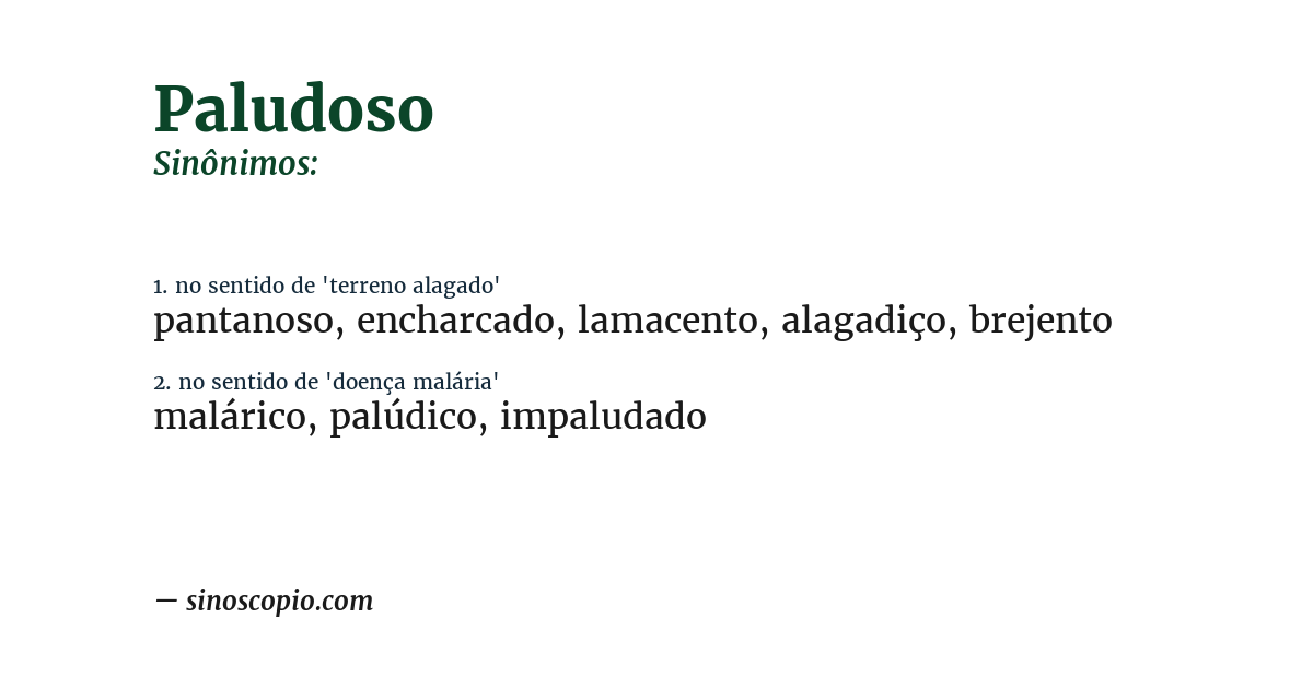 Sinônimo de paludoso