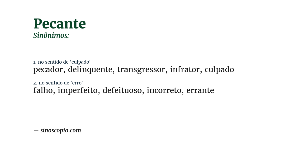 Sinônimo de pecante
