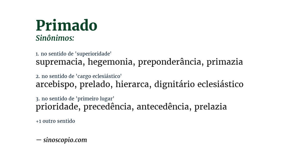 Sinônimo de primado