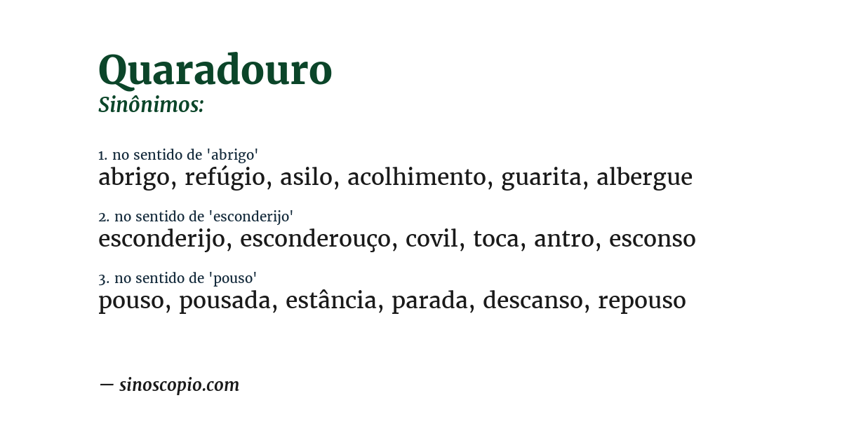 Sinônimo de quaradouro