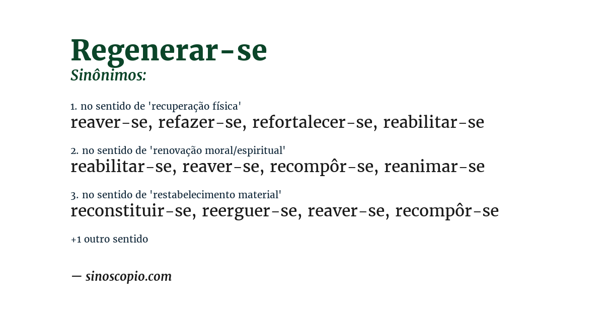 Sinônimo de regenerar-se