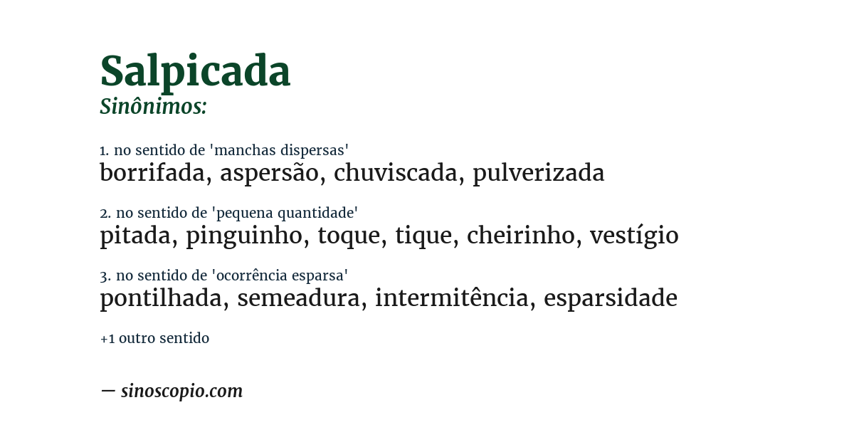 Sinônimo de salpicada