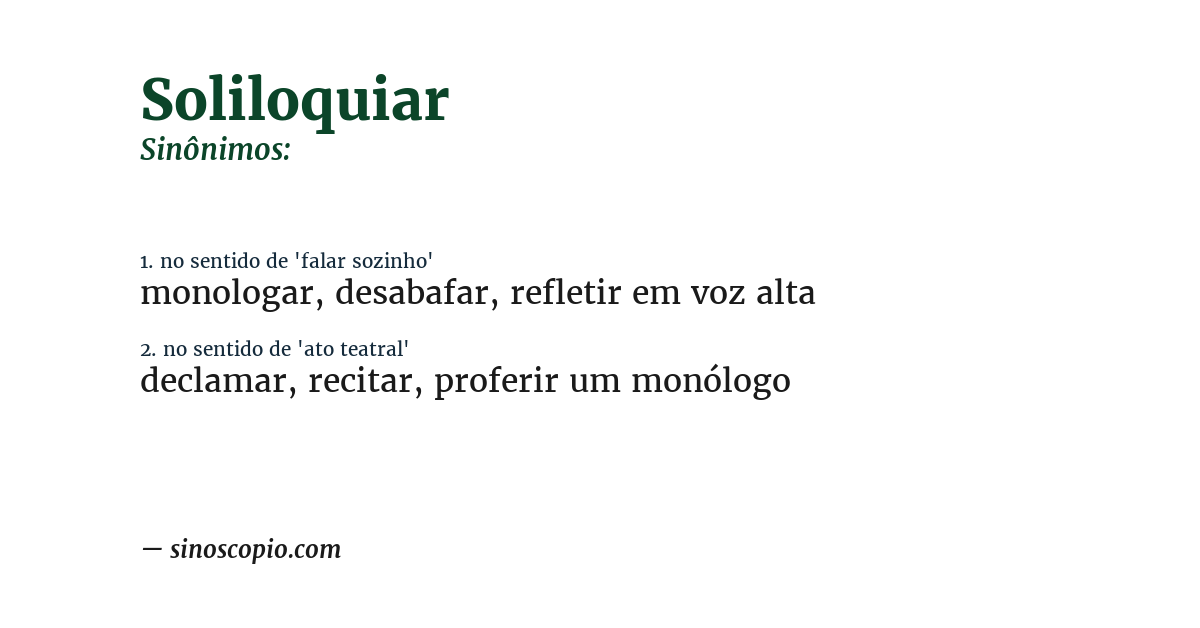 Sinônimo de soliloquiar