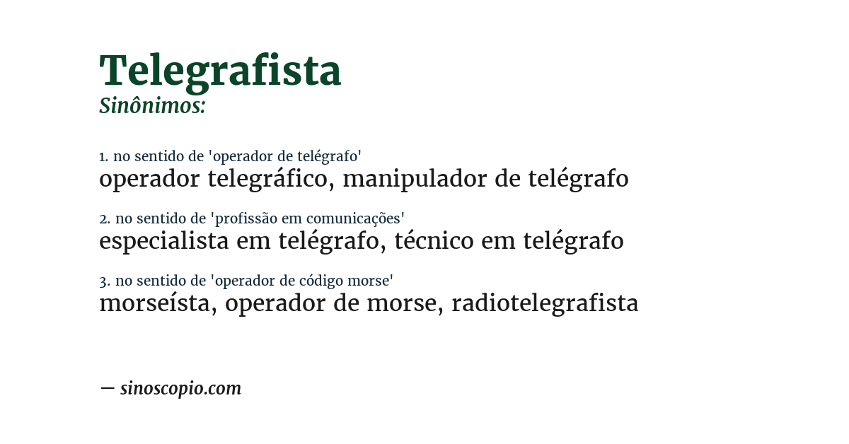 Sinônimo de telegrafista