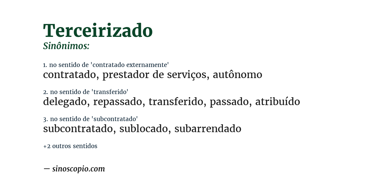 Sinônimo de terceirizado