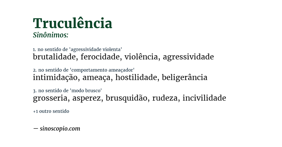 Sinônimo de truculência