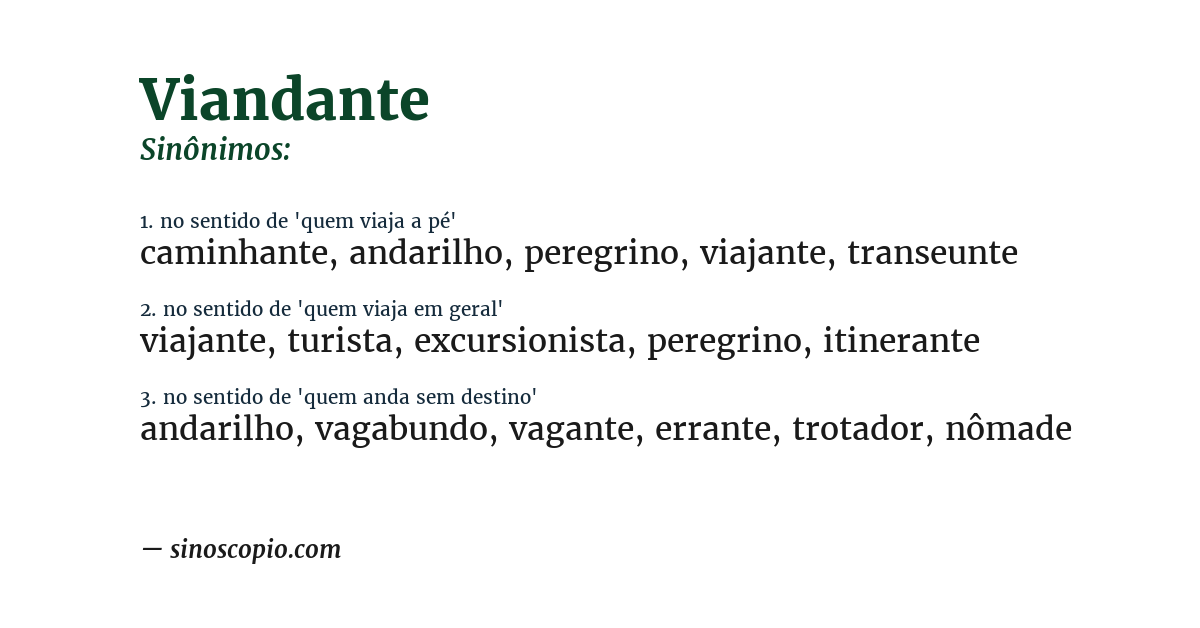 Sinônimo de viandante
