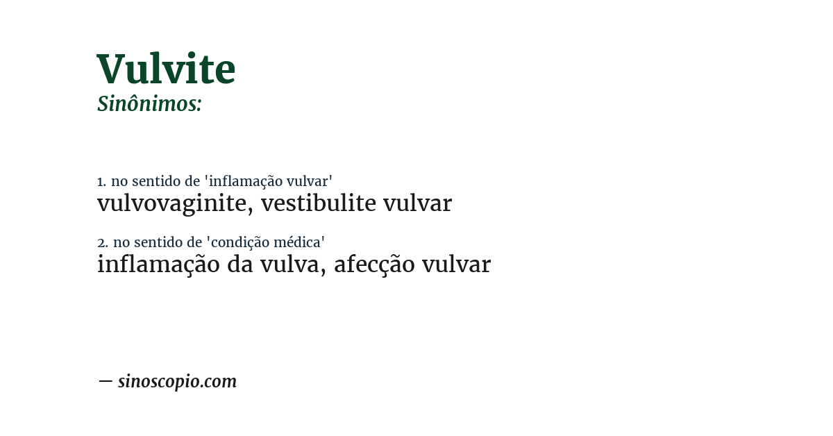 Sinônimo de vulvite