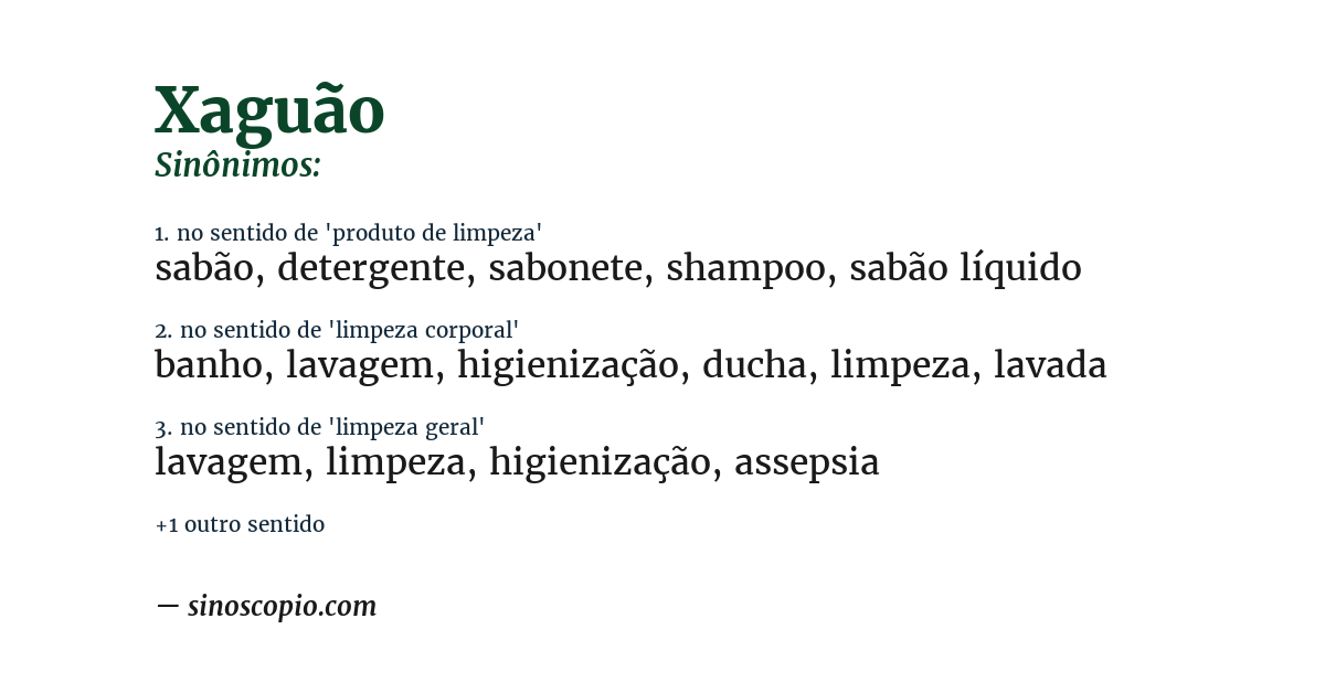 Sinônimo de xaguão