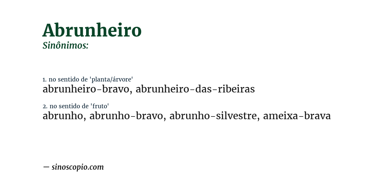 Sinônimo de abrunheiro