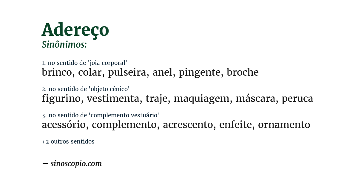 Sinônimo de adereço