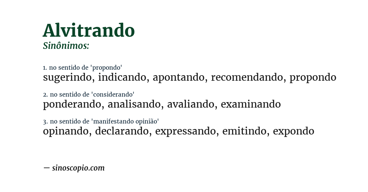 Sinônimo de alvitrando