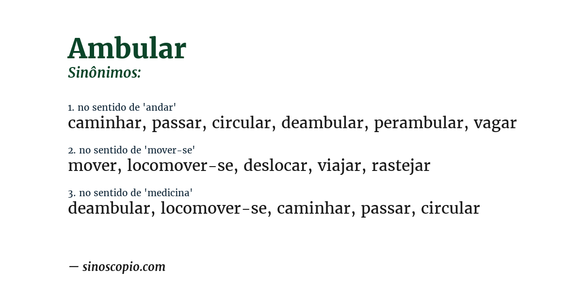 Sinônimo de ambular