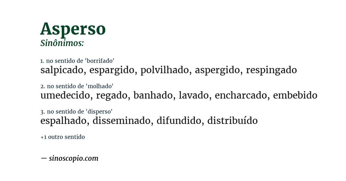 Sinônimo de asperso