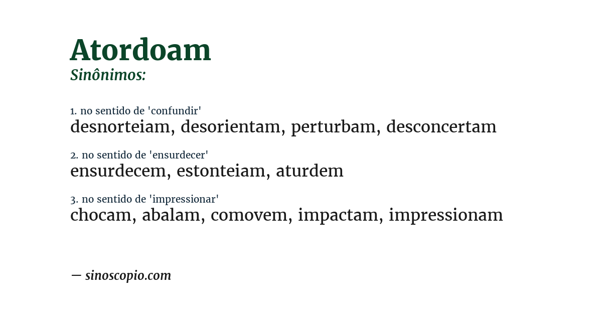 Sinônimo de atordoam