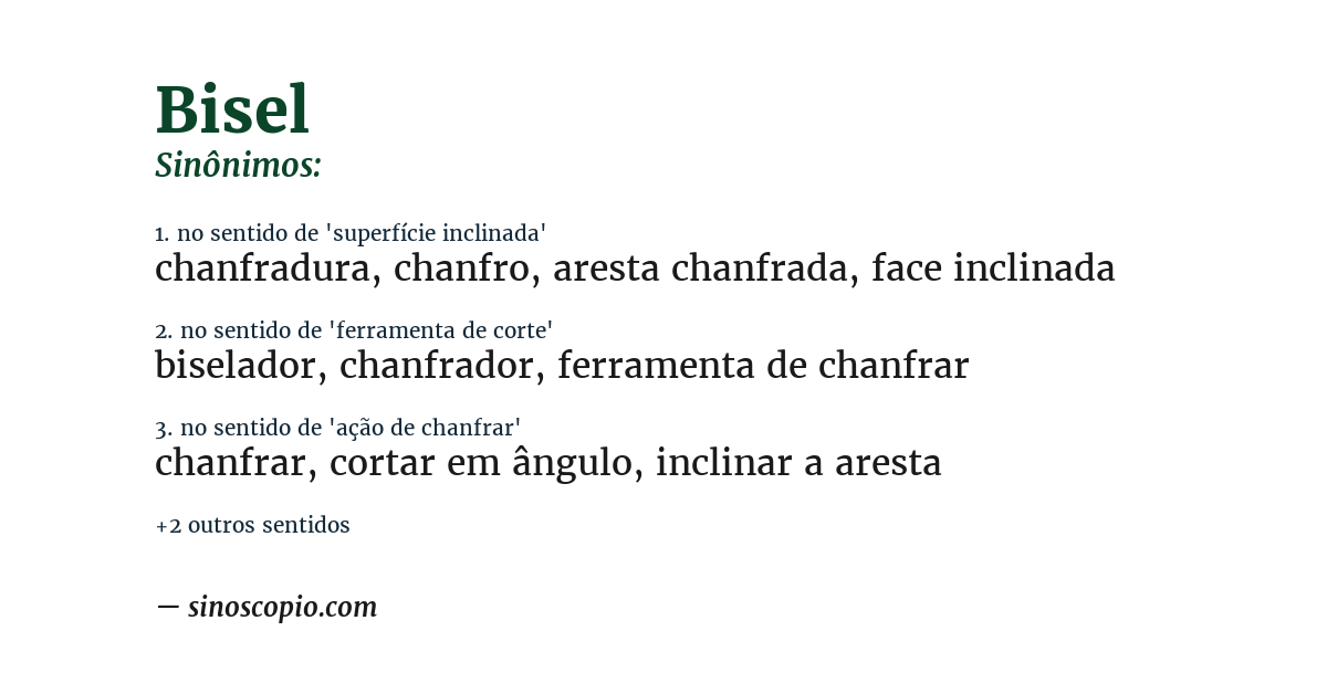Sinônimo de bisel
