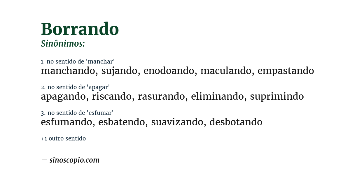 Sinônimo de borrando