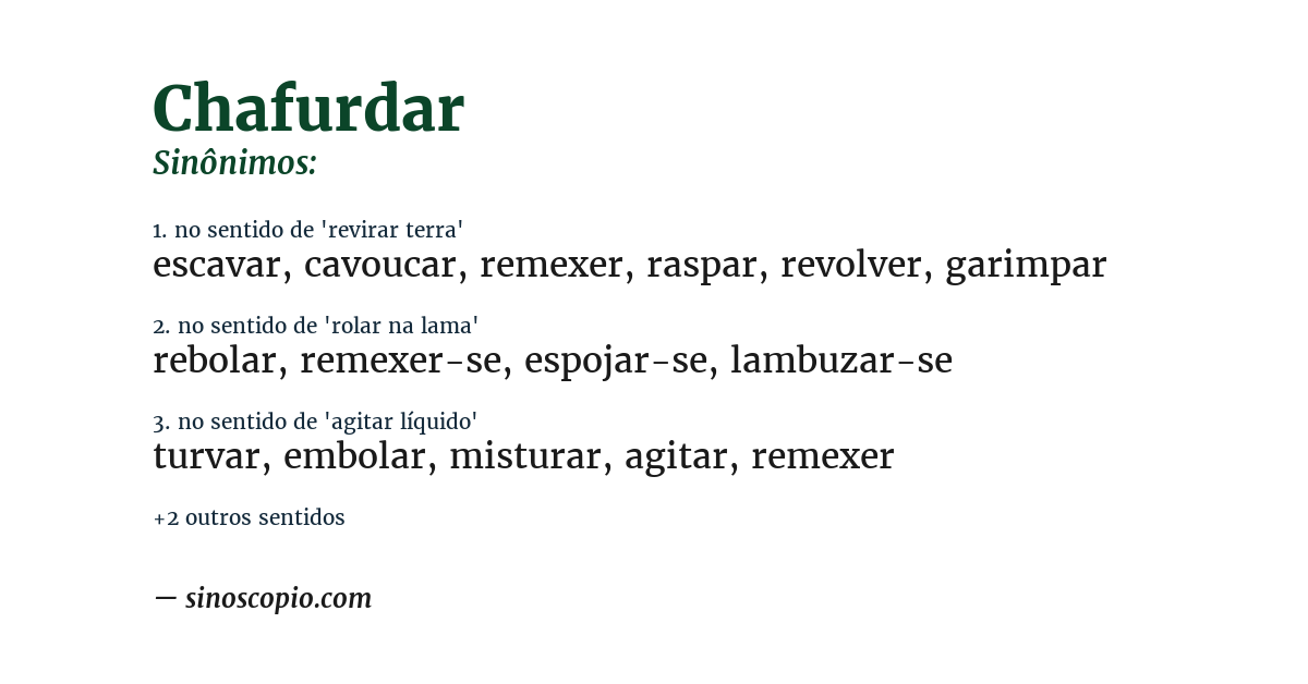 Sinônimo de chafurdar