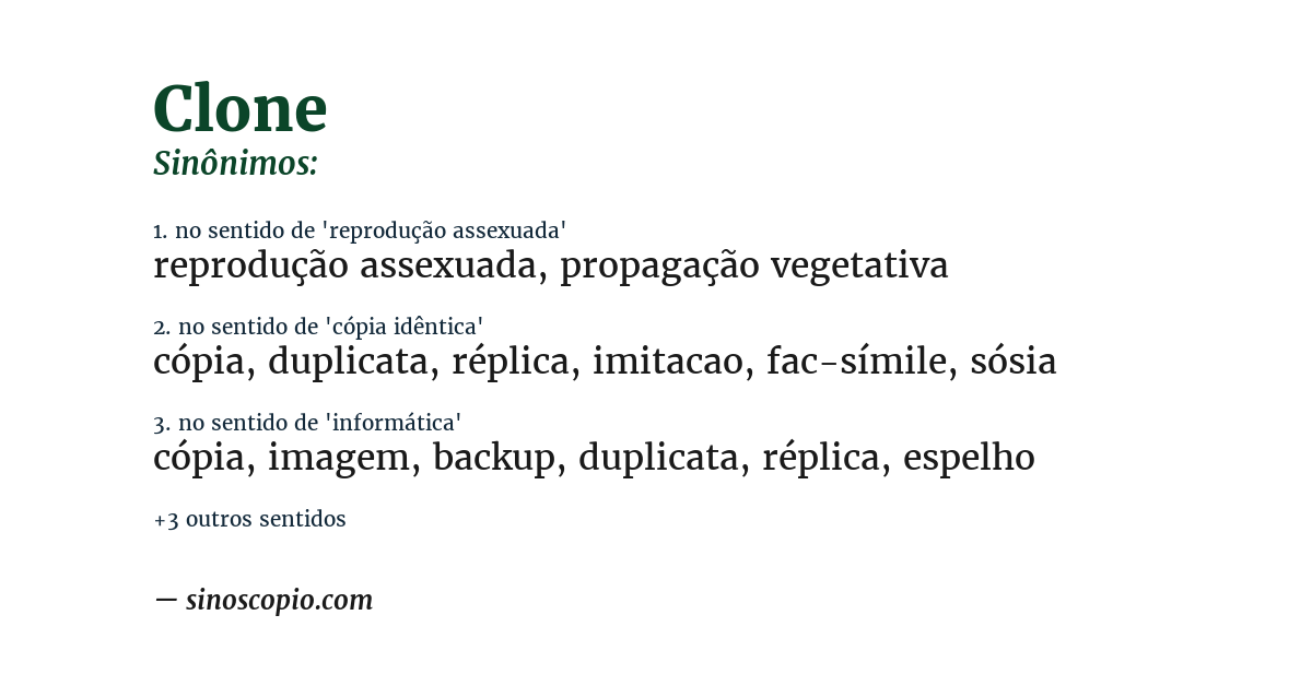 Sinônimo de clone