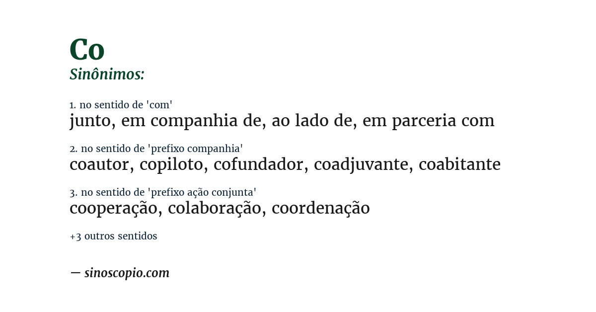 Sinônimo de co