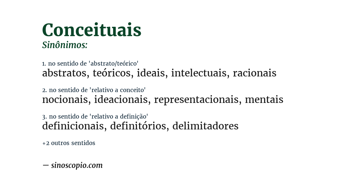 Sinônimo de conceituais