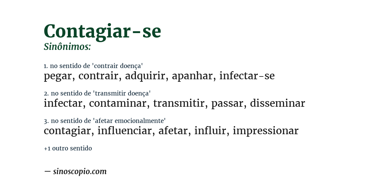 Sinônimo de contagiar-se