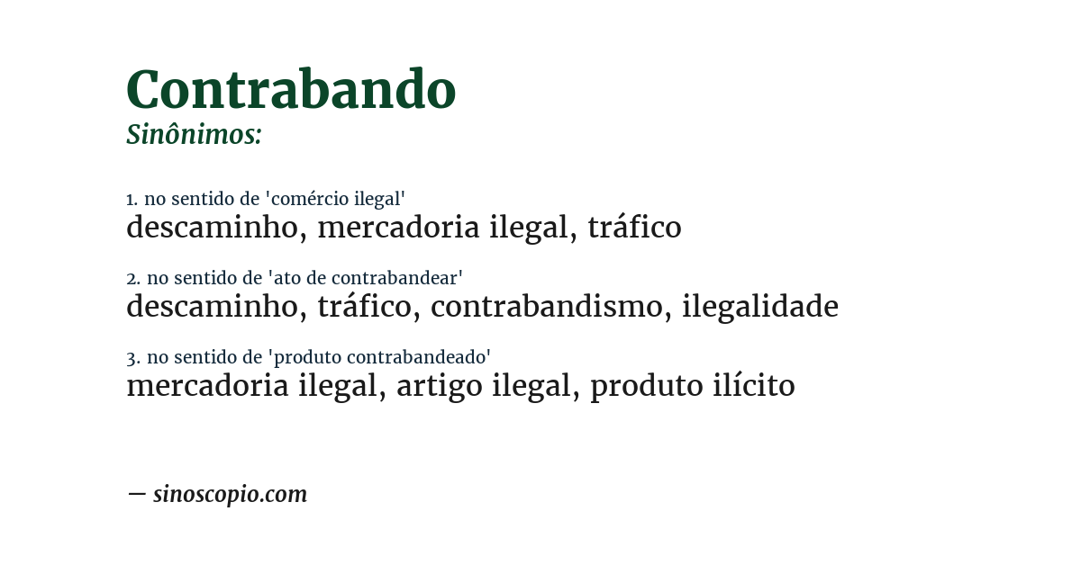 Sinônimo de contrabando