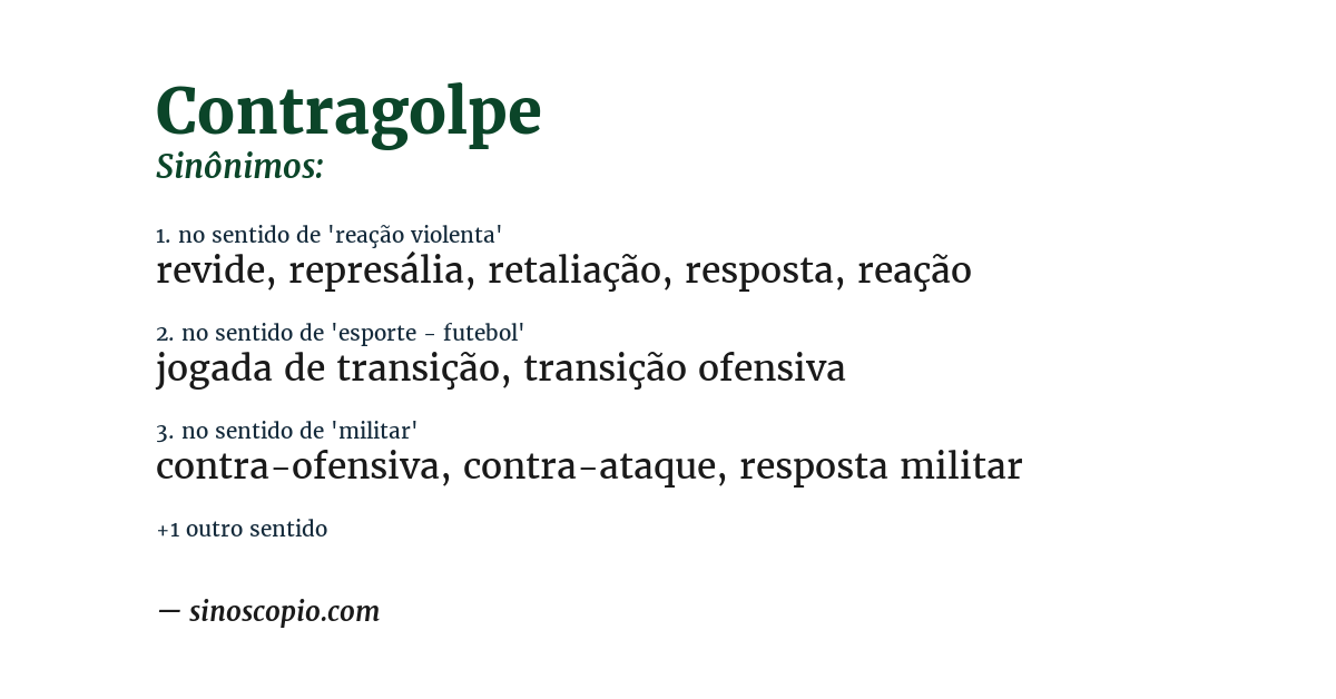 Sinônimo de contragolpe