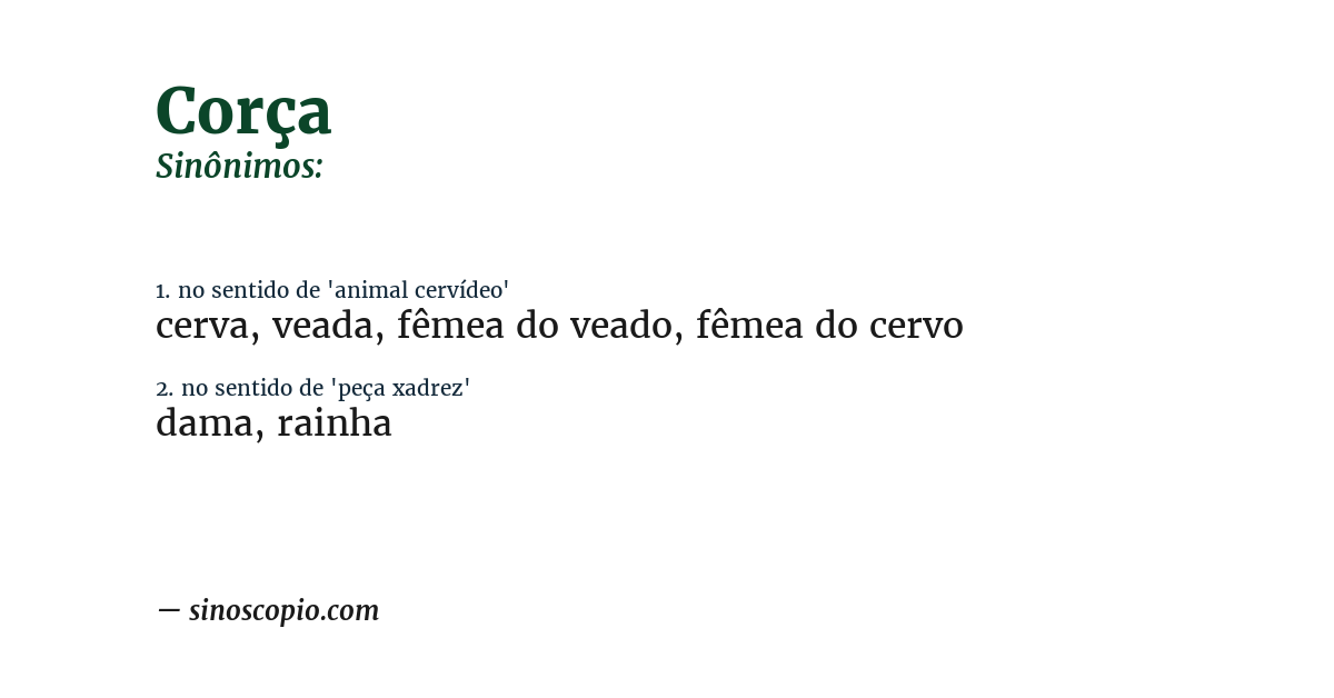 Sinônimo de corça