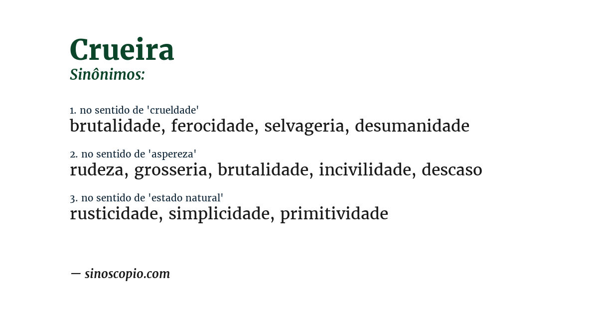 Sinônimo de crueira