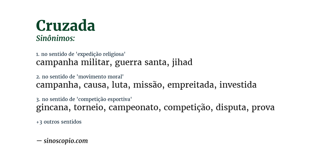 Sinônimo de cruzada