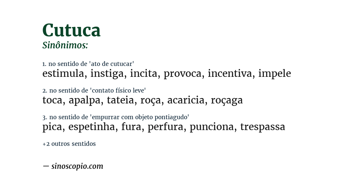 Sinônimo de cutuca