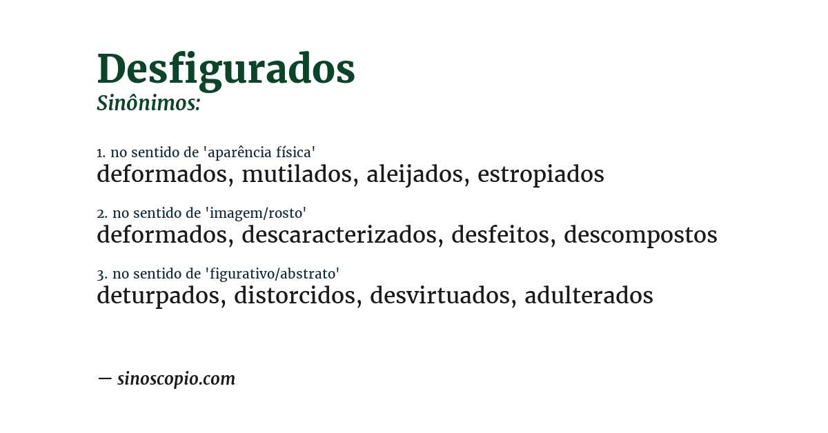 Sinônimo de desfigurados