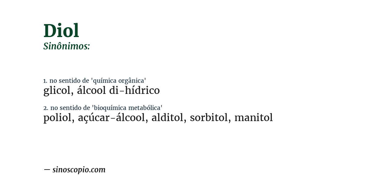 Sinônimo de diol