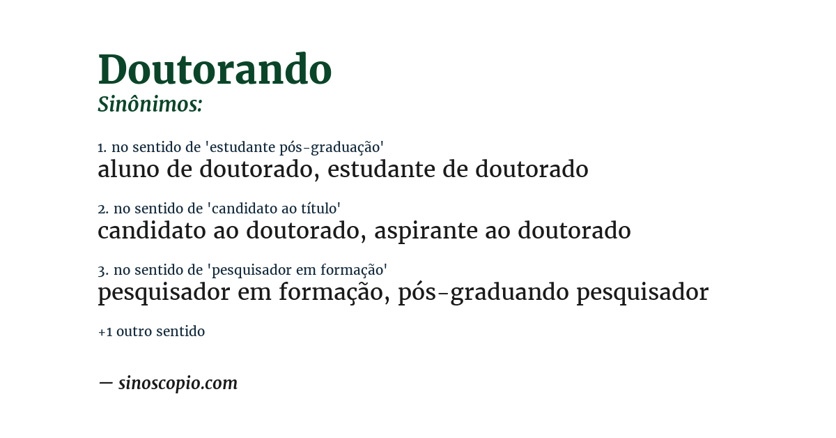 Sinônimo de doutorando