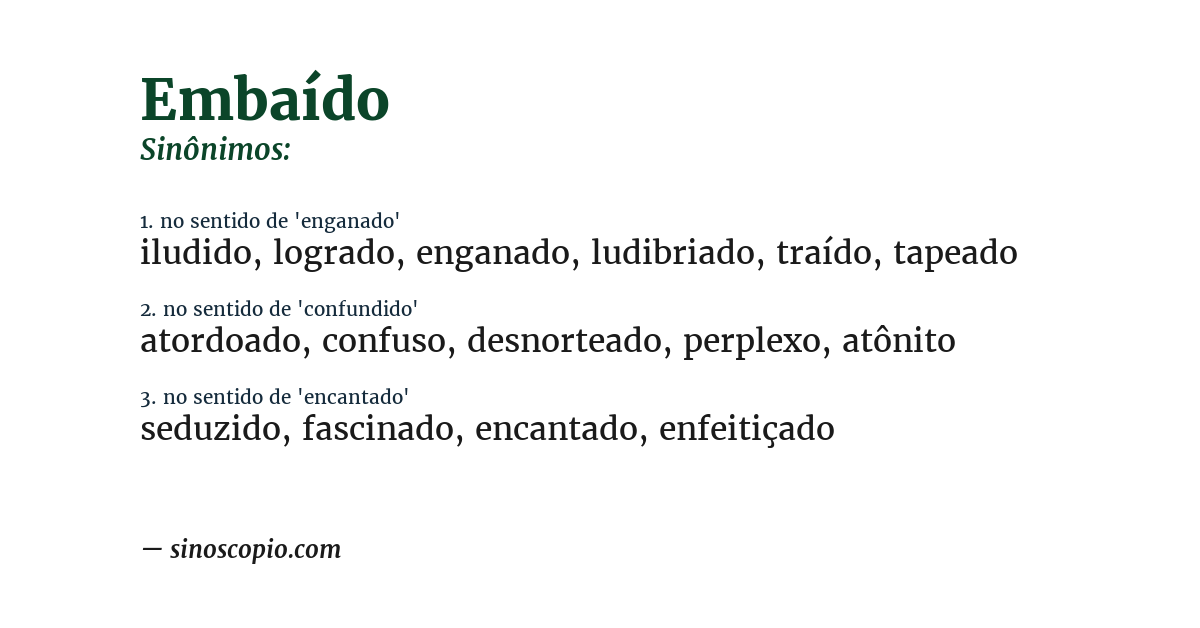 Sinônimo de embaído