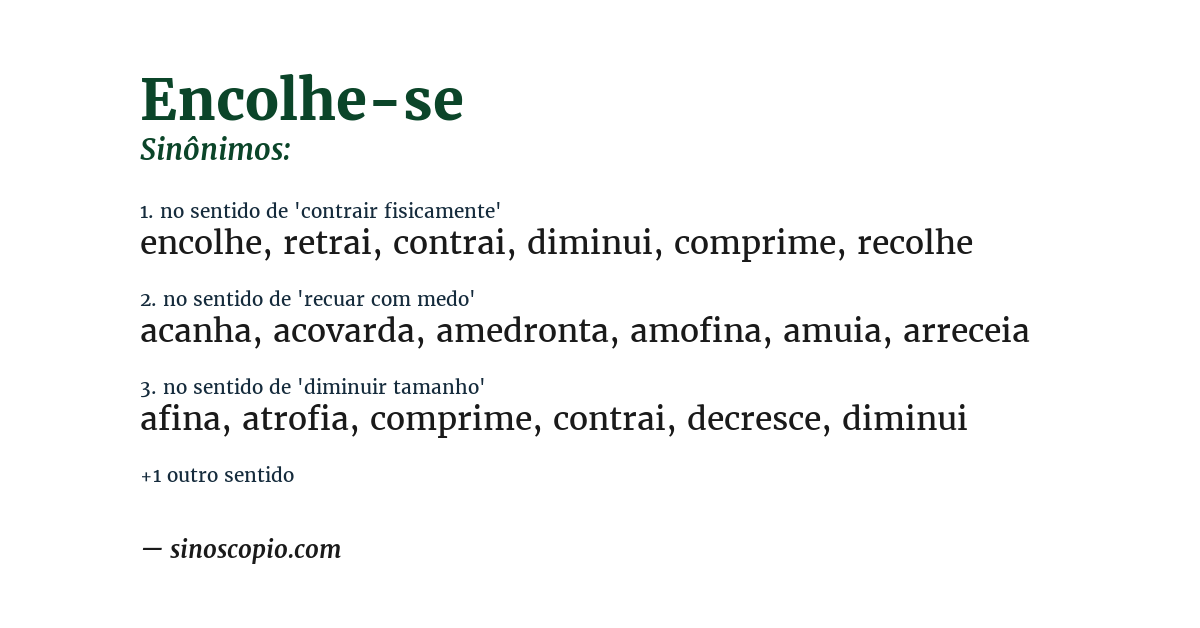 Sinônimo de encolhe-se