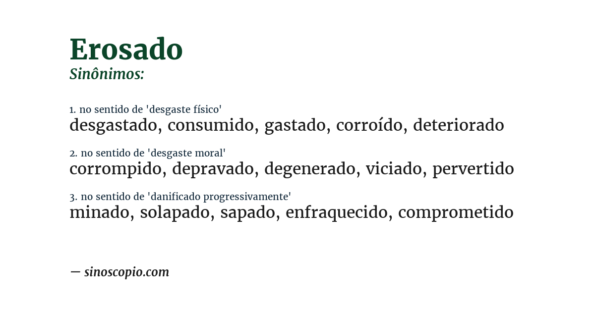 Sinônimo de erosado