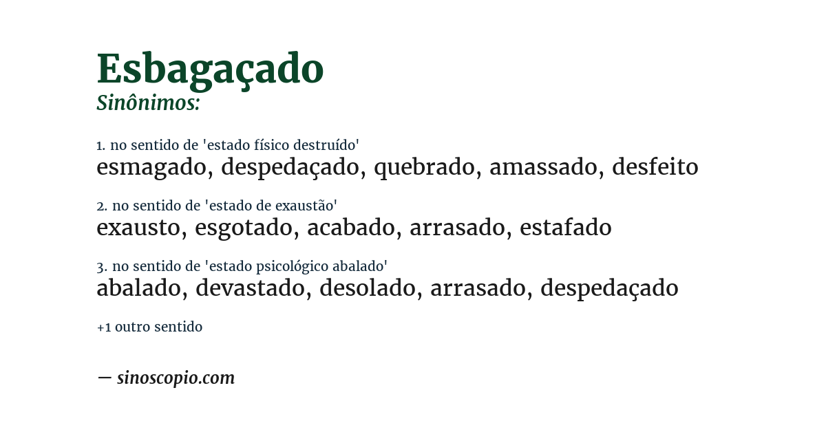 Sinônimo de esbagaçado