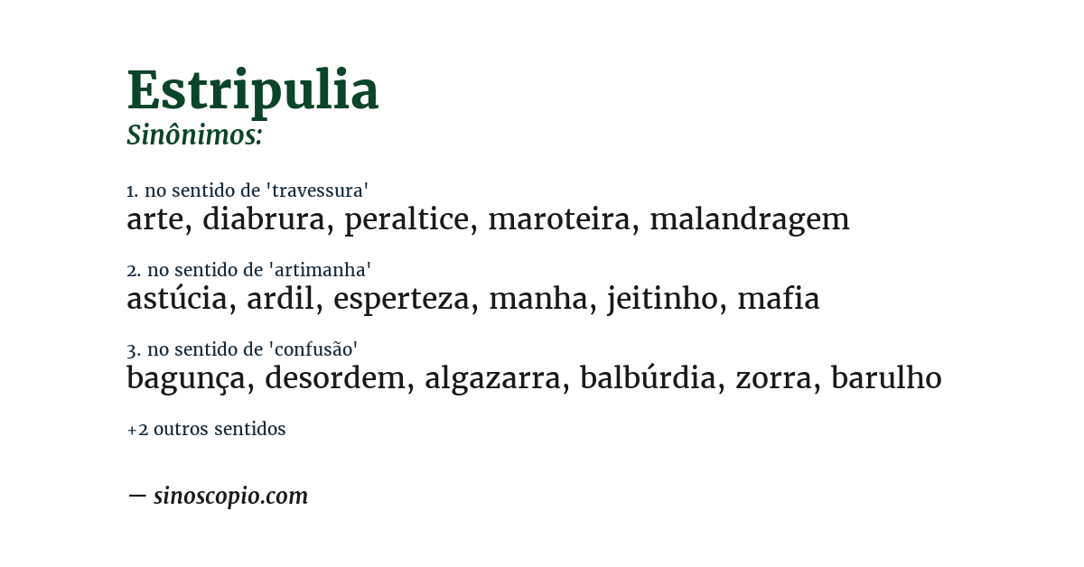 Sinônimo de estripulia