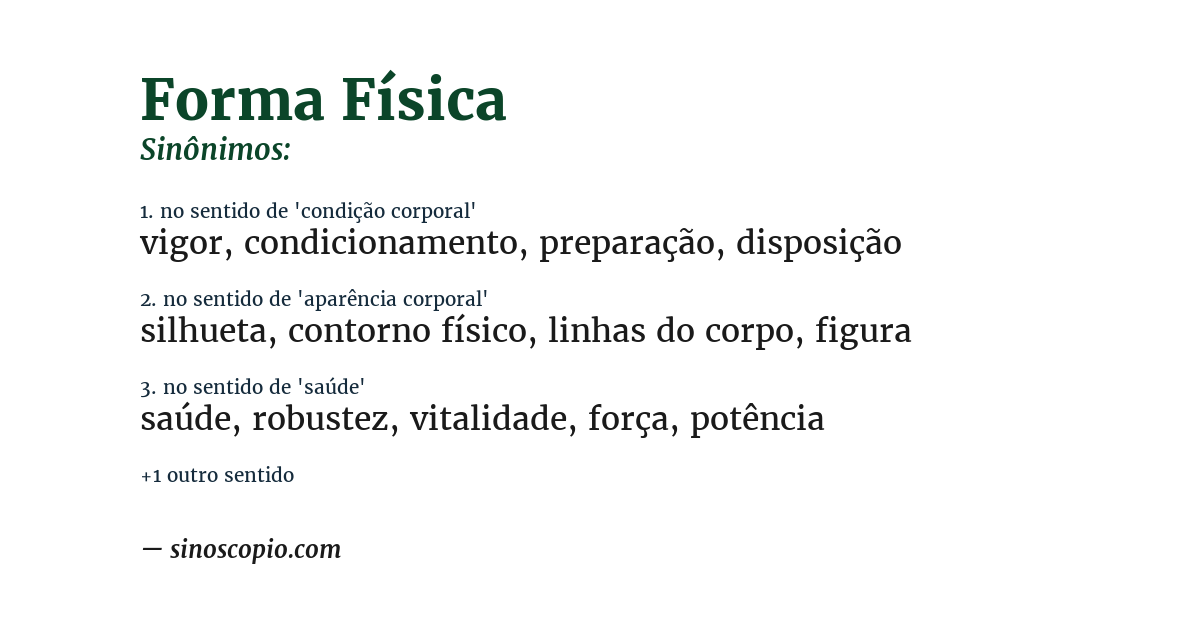 Sinônimo de forma física