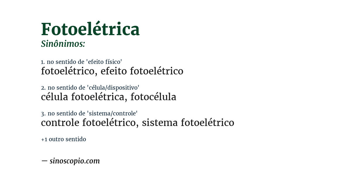 Sinônimo de fotoelétrica