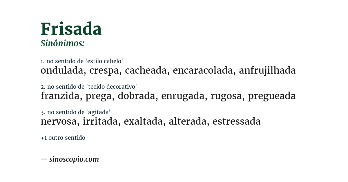 Sinônimo de frisada