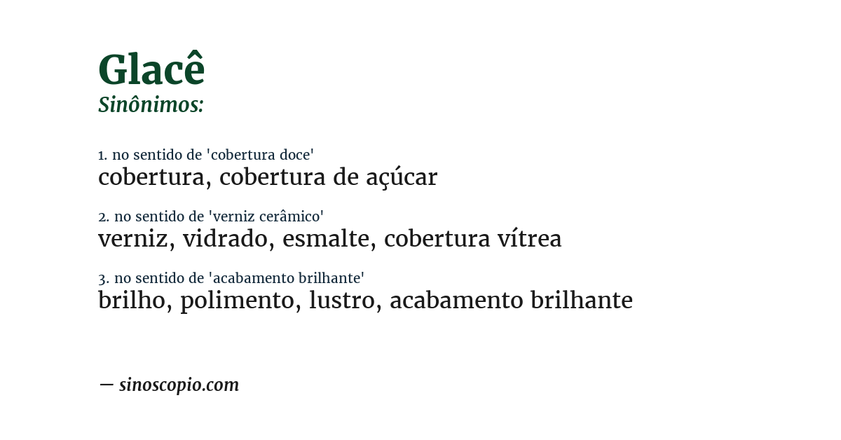 Sinônimo de glacê