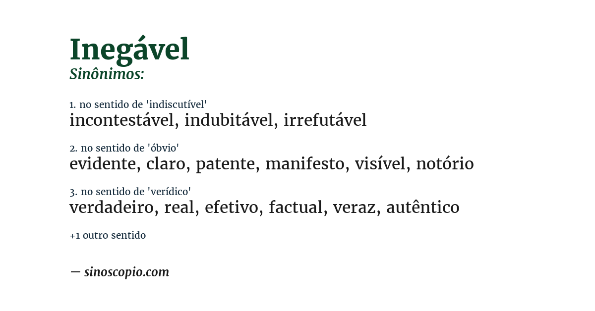 Sinônimo de inegável