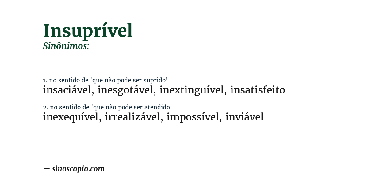 Sinônimo de insuprível