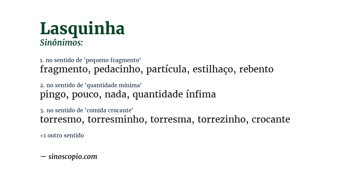 Sinônimo de lasquinha
