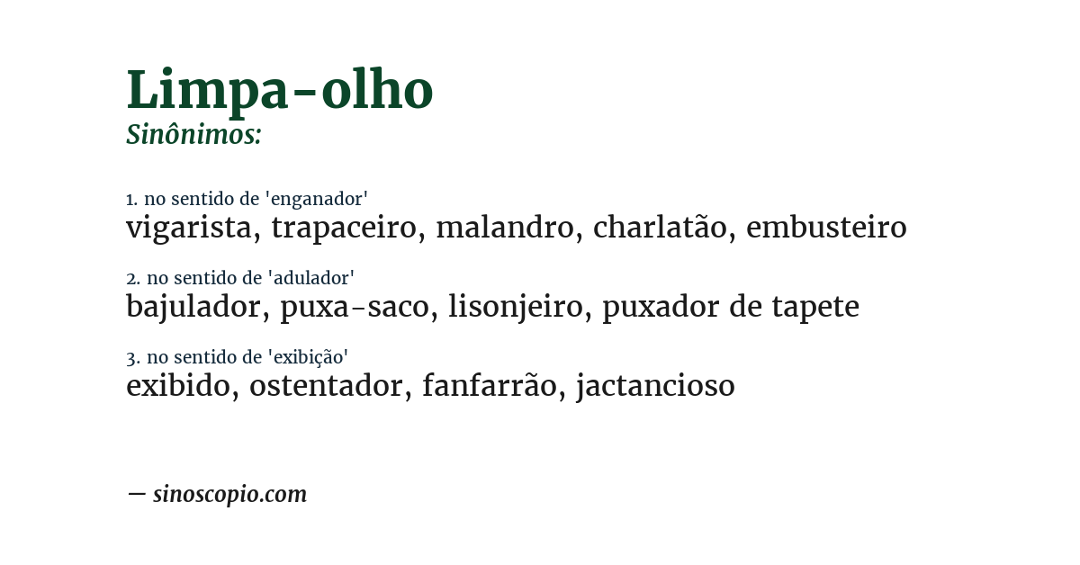 Sinônimo de limpa-olho