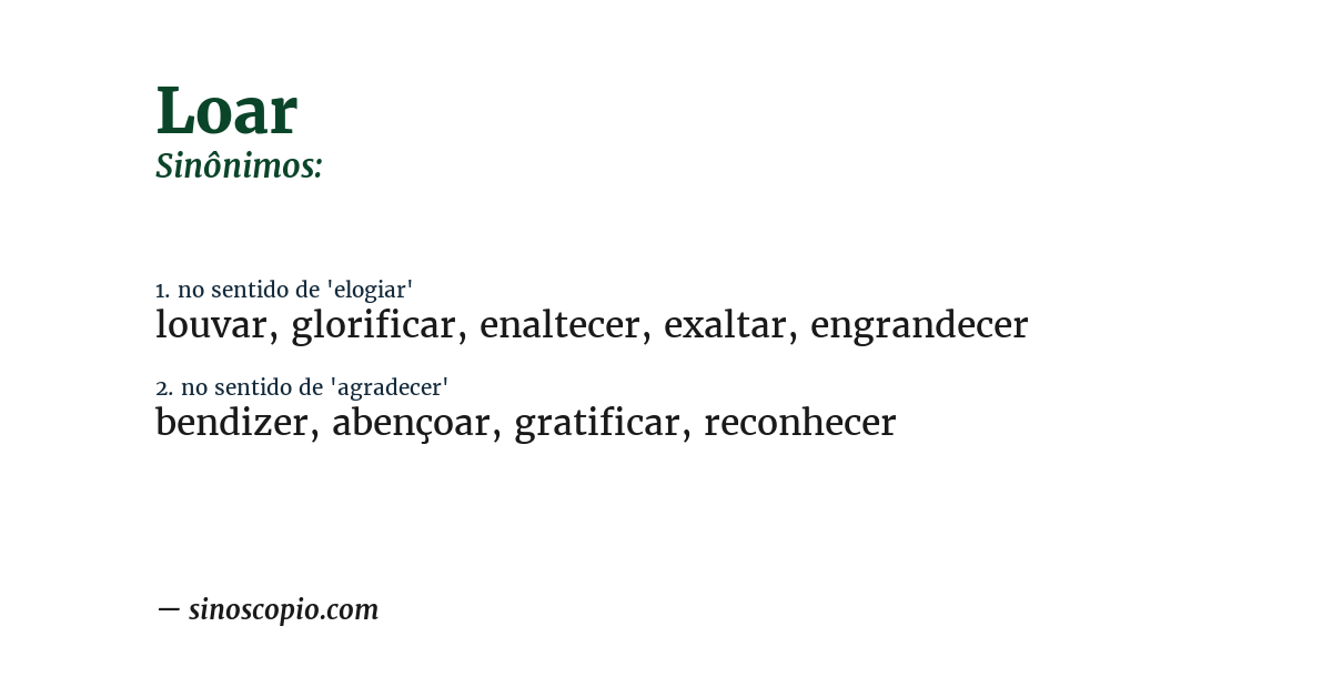Sinônimo de loar