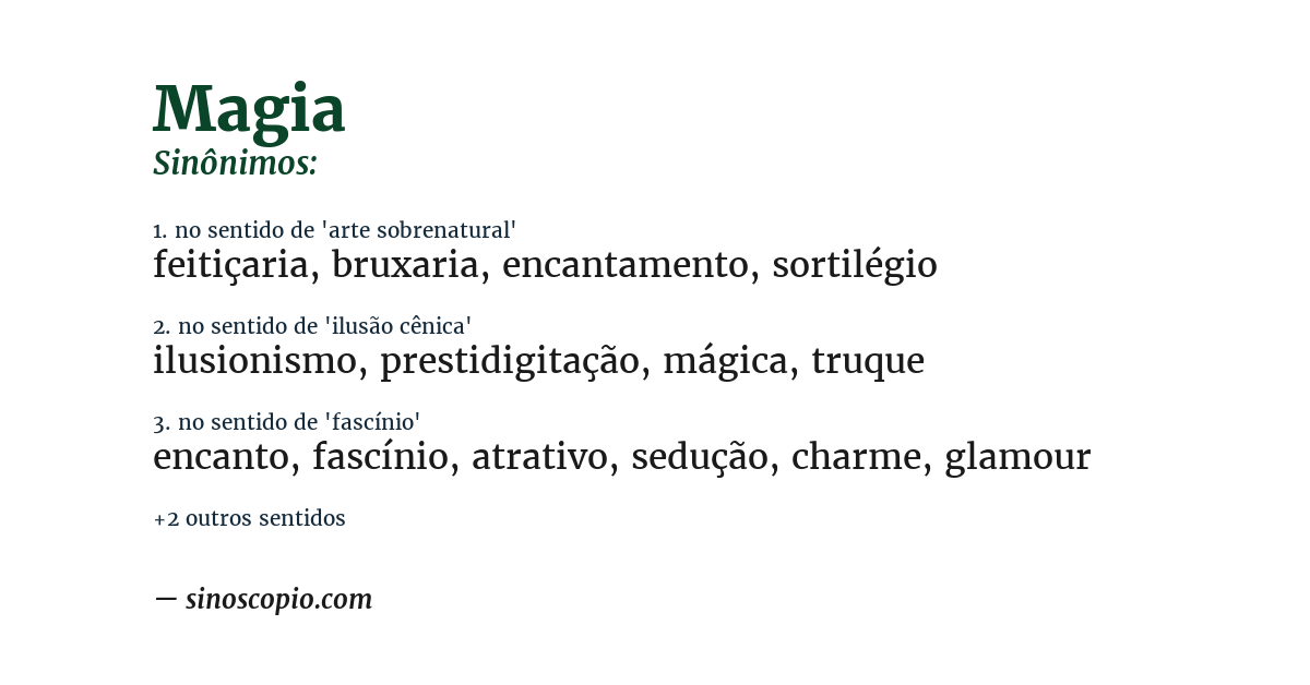 Sinônimo de magia